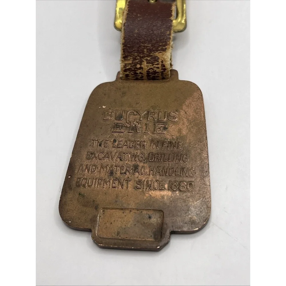 Bucyrus Erie Big Red Team Watch‎ Fob Vintage Construction Equipment Advertising